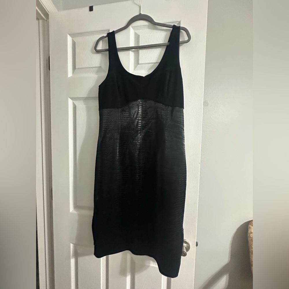 Guess Black Faux leather bodycon Dress XL